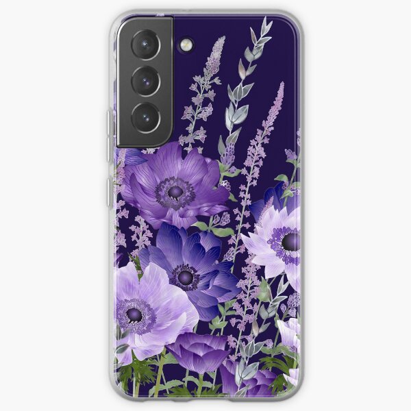 Purple Anemones & Catmint Flowers Samsung Galaxy Soft Case