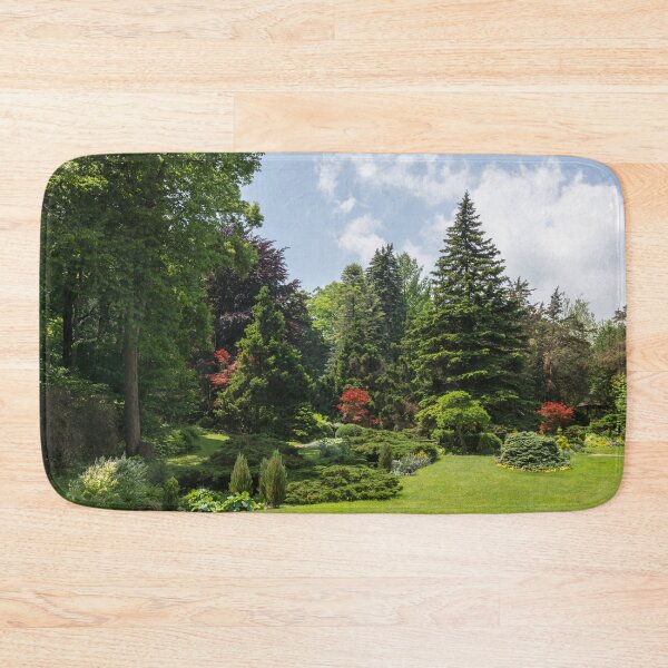 Item preview, Incongruous - Three Bold Red Japanese Maples Among the Spring Greens designed and sold by Georgia Mizuleva.