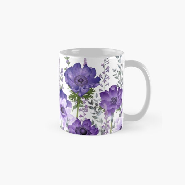Purple Anemones & Catmint Flowers Classic Mug