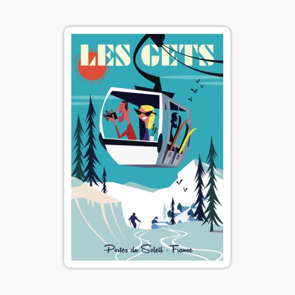 Les Gets ski poster Sticker