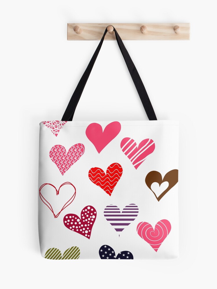 Bolsa labores estampado corazones