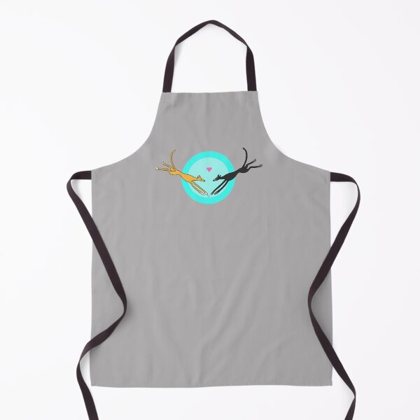 Item preview, Leaping Greyhounds - Fawn and Black on blue designed and sold by Noodlehorses.