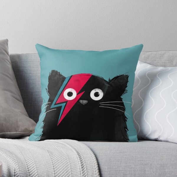 Cat Bowie Throw Pillow