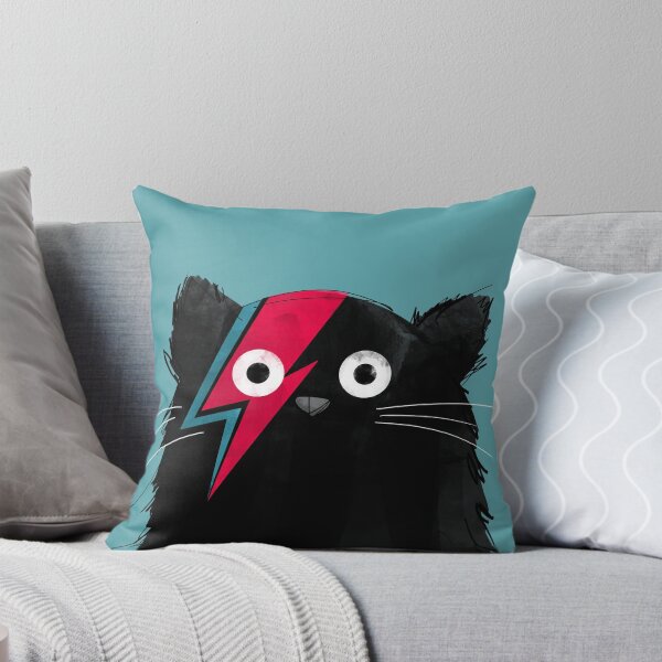 Cat Bowie Throw Pillow