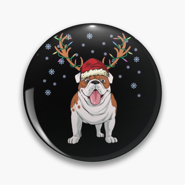 Item preview, Navidad perro reno bulldog inglés designed and sold by MGO-Design.