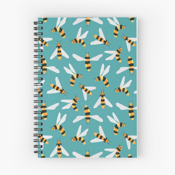 Item preview, Friendly Gouache Bees on Teal - Scandi designed and sold by TigaTiga.