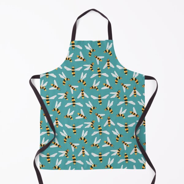 Item preview, Friendly Gouache Bees on Teal - Scandi designed and sold by TigaTiga.