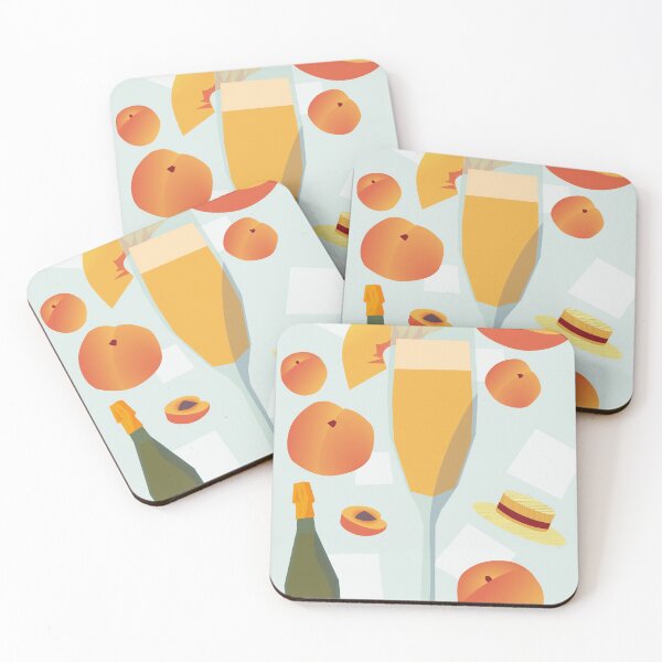 Item preview, peaches and bellini cocktail designed and sold by DaryaGeft.