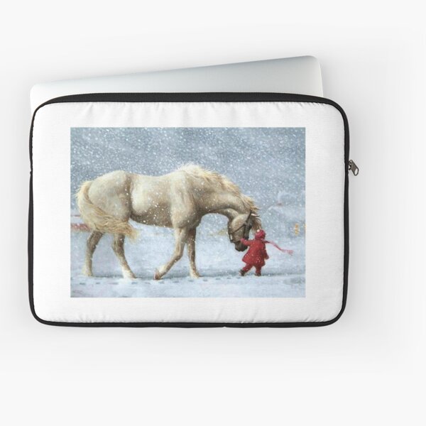 Aperçu de l'œuvre Cheval de Noël et fille dans la neige créée et vendue par elizdesigns.