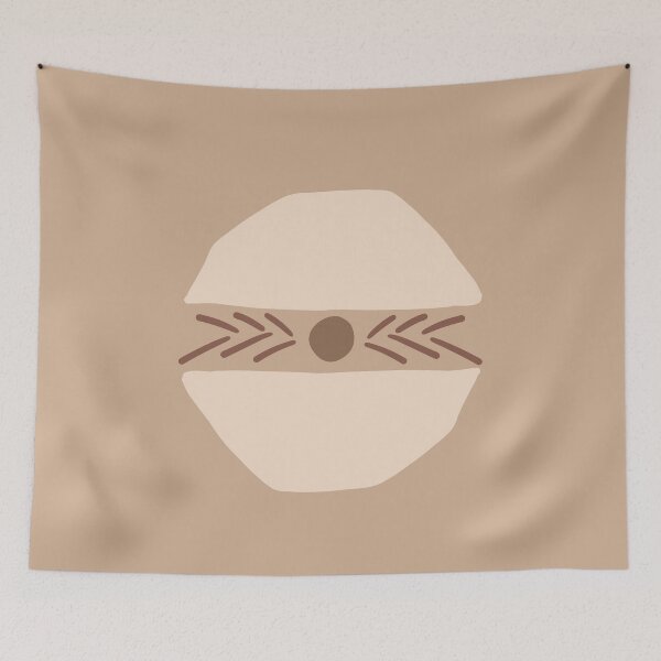 Item preview, Boho Abstract Shapes Siple Minimalist Nude Brown Design  designed and sold by zedonee.