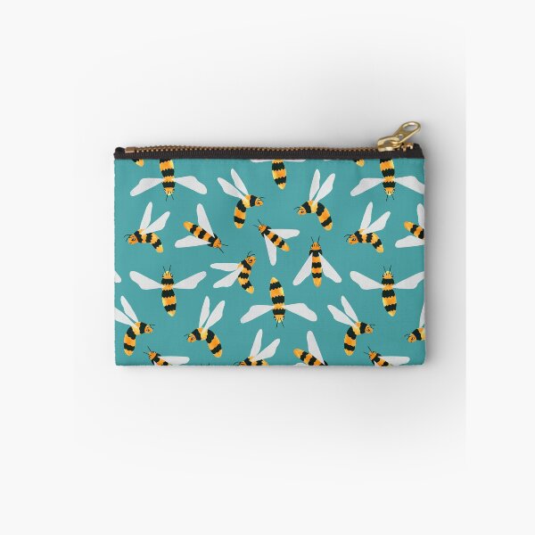 Item preview, Friendly Gouache Bees on Teal - Scandi designed and sold by TigaTiga.