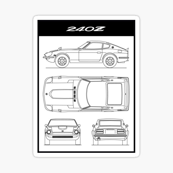 Item preview, The 240Z Blueprint Black designed and sold by rogue-design.