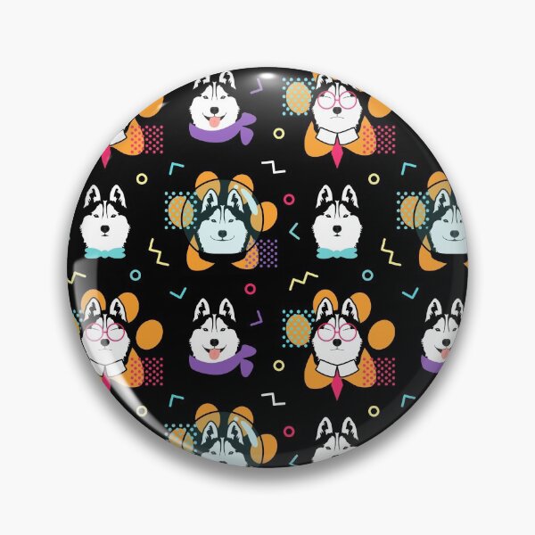 Item preview, Siberian Husky in Memphis Style designed and sold by Lulupainting.