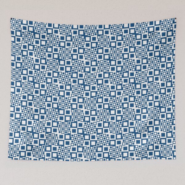 Item preview, Checkered tiles in a simple pattern in classic blue designed and sold by acidmit.