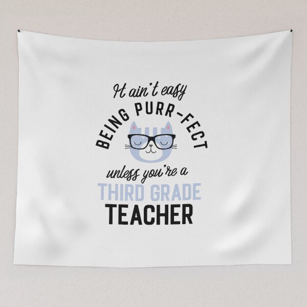 Item preview, Third Grade Teacher Cat Gifts for Cat Lovers - It ain't easy being Purr Fect designed and sold by betternotes.