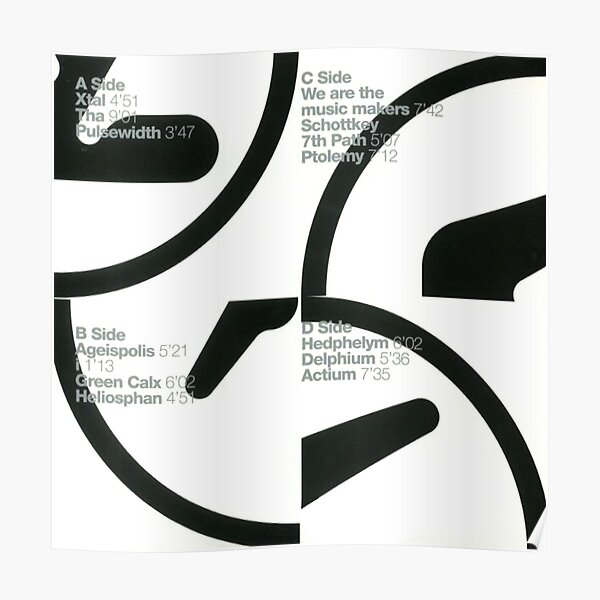 Aphex Twin Logo Selected Ambient Works Back Cover Poster