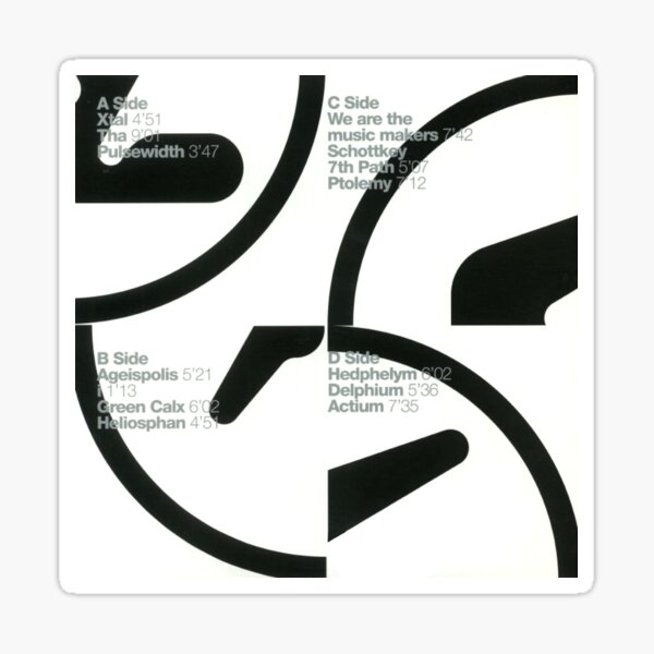 Aphex Twin Logo Selected Ambient Works Back Cover Sticker