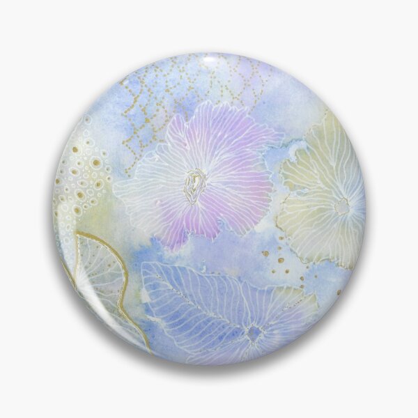 Item preview, Abstract Aesthetic Watercolor Pattern in Blue Purple Pink Gold with White Background designed and sold by CoconatStudio.