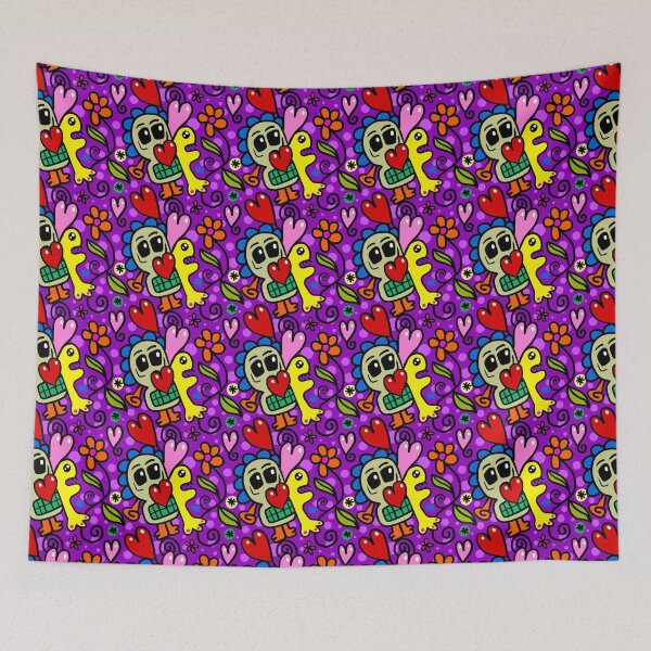Item preview, Doodle Skull Pattern Print Art Design designed and sold by Spot Sweet.