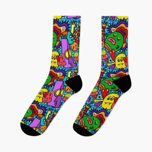 Item preview, Monster Doodle Pattern Print Art Design designed and sold by Spot Sweet.