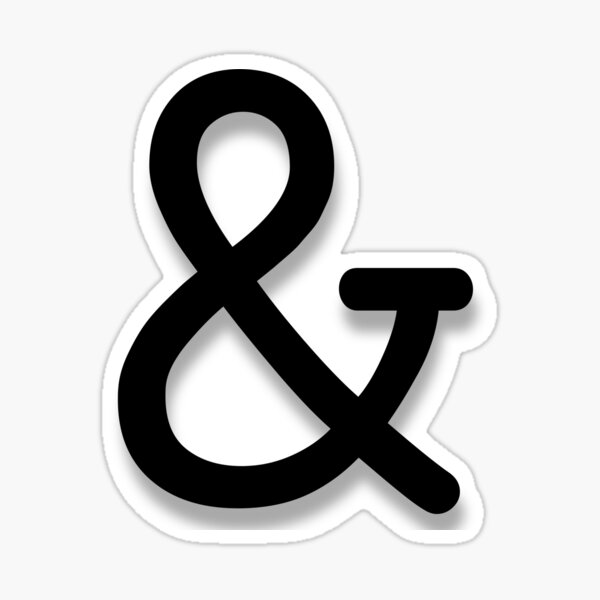 Minimalistic Black And White Ampersand Symbol Graphic | Sticker