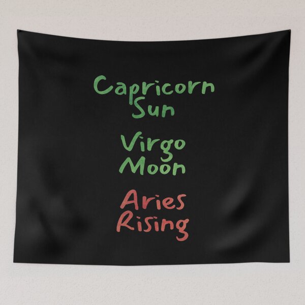 Item preview, Capricorn Sun Virgo Moon Aries Rising Text designed and sold by leomooncreates.