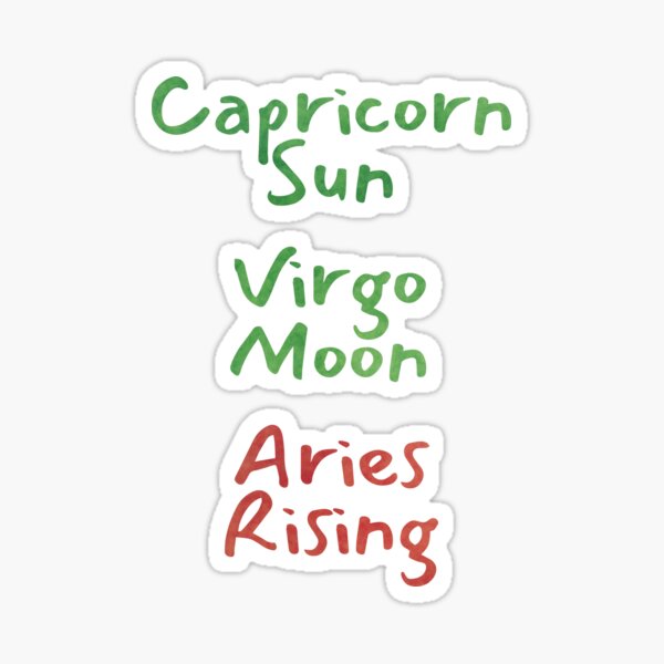 Item preview, Capricorn Sun Virgo Moon Aries Rising Text designed and sold by leomooncreates.