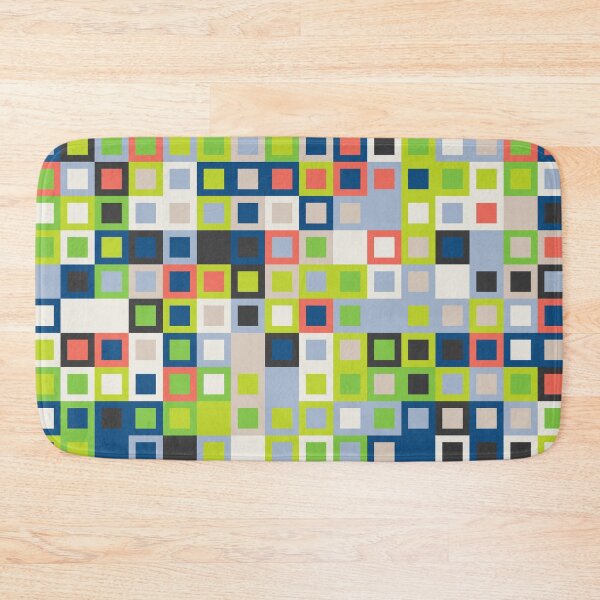 Item preview, Abstract mosaic with checkered tiles in random classic blue color palette variation designed and sold by acidmit.