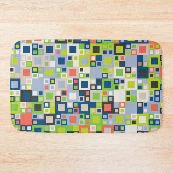 Item preview, Abstract mosaic with checkered tiles in random classic blue color palette variation designed and sold by acidmit.