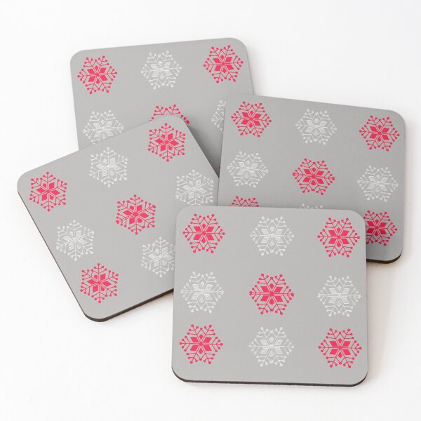 Item preview, Red and White Snowflakes on Gray Scandi designed and sold by AlteredAtelier.