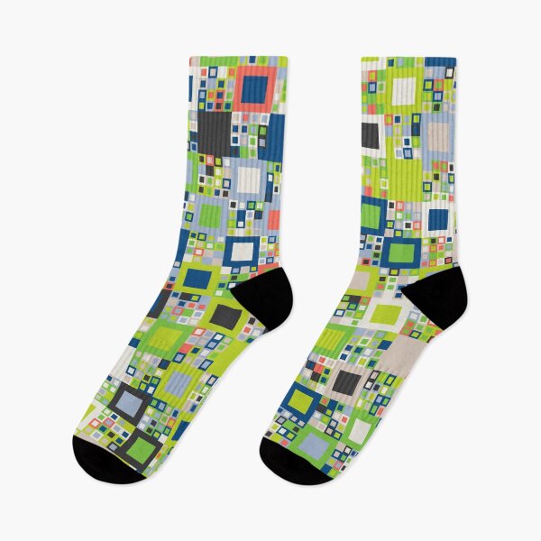 Item preview, Checkered tiles in an abstract mosaic in random classic blue color palette variations designed and sold by acidmit.