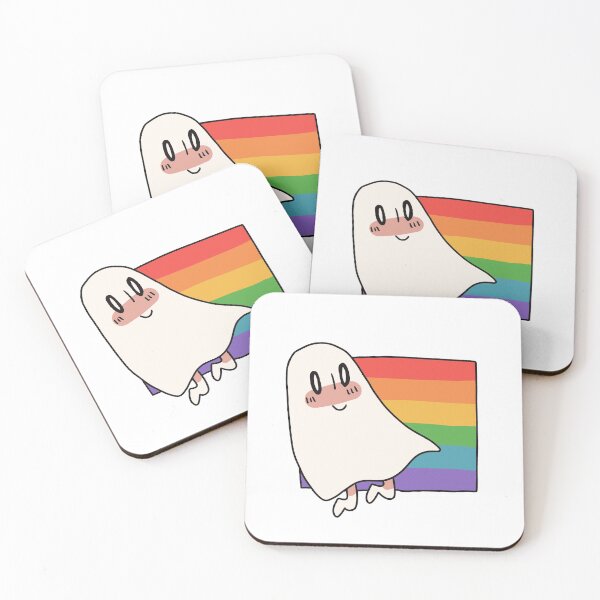 Item preview, ghost lgbtqia rainbow gay pride flag designed and sold by creaturesditch.