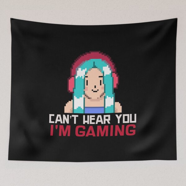 Item preview, Can't Hear You I'm Gaming Funny Gamer Girl Headphones designed and sold by jacks-tees.