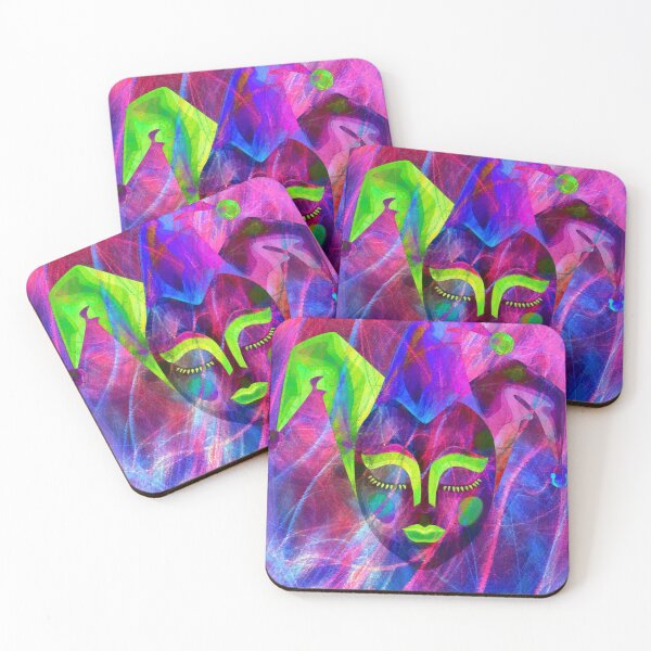 Item preview, Mardi Gras Jester Mask Abstract Art Print designed and sold by Mary Riley.