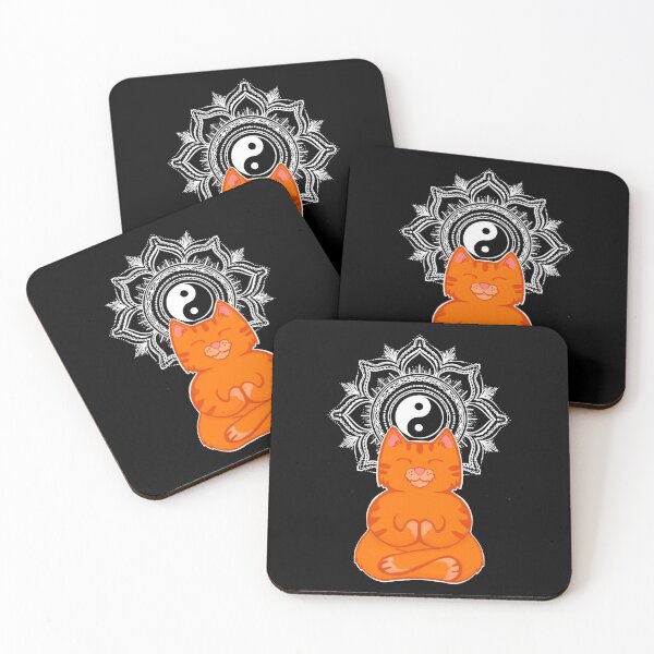 Item preview, Yoga Ginger Cat Meditating With Mandala designed and sold by SusanaDesigns.