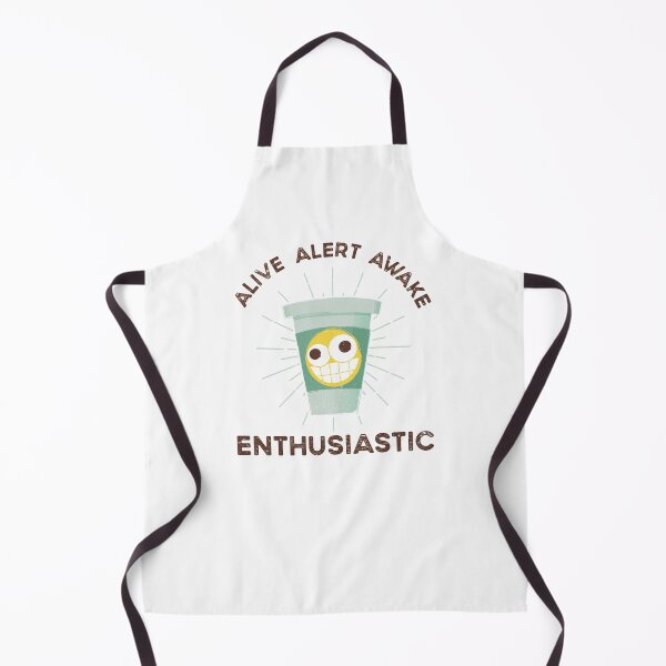 Item preview, Alive Alert Awake Enthusiastic Coffee Guy - Brown Text designed and sold by DoomSalad.