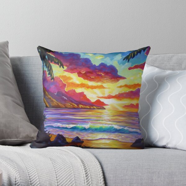 South Maui Sunset Throw Pillow