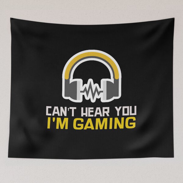 Item preview, Can't Hear You I'm Gaming Funny Gamer Girl Headphones designed and sold by jacks-tees.