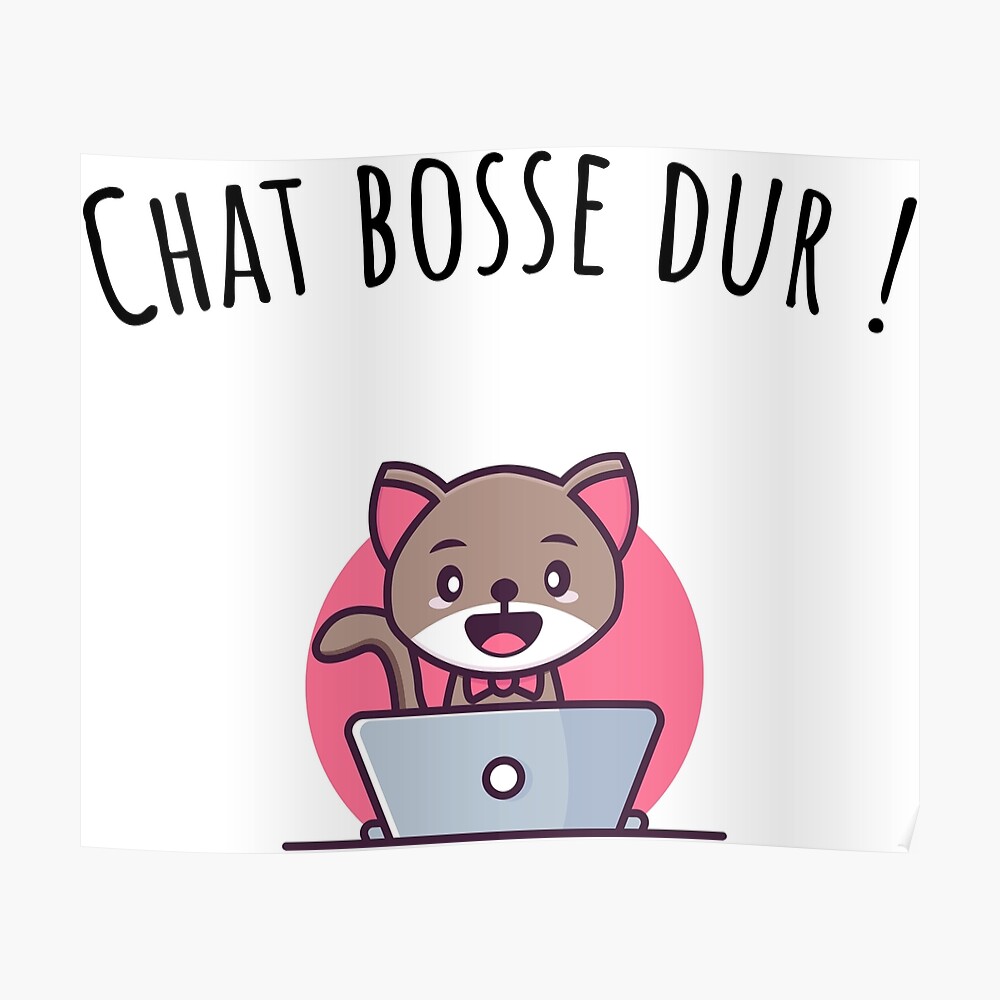 Sticker Chat Bosse Dur Humour Par Curlyhaire Redbubble