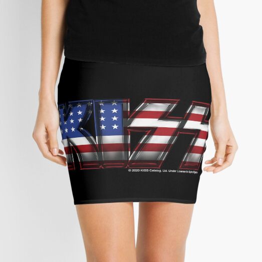 KISS ® rock music band - Metal USA Flag Mini Skirt