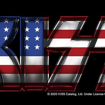 Essential T-Shirt for Sale mit KISS ® Rockmusik Band - Metal USA Flag von  musmus76