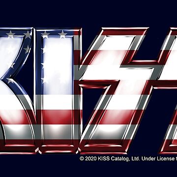Essential T-Shirt for Sale mit KISS ® Rockmusik Band - Metal USA Flag  Contour von musmus76