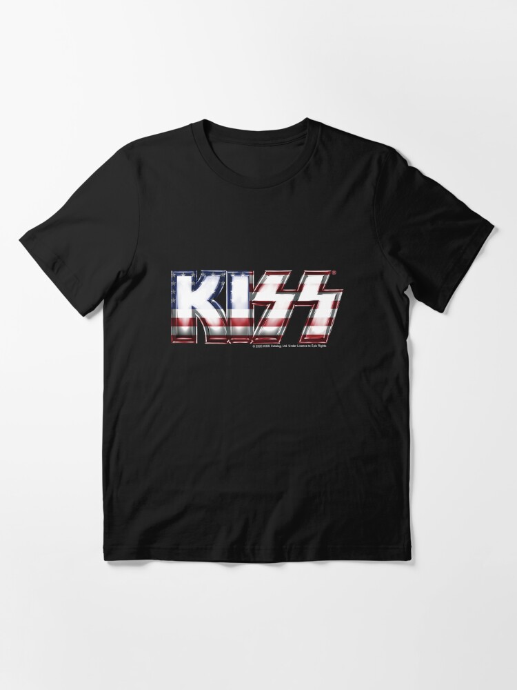 KISS ® rock music band - Metal USA Flag Contour Essential T-Shirt for Sale  by musmus76