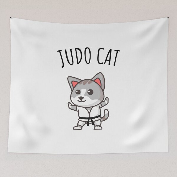 Item preview, Judo cat, puns, humor designed and sold by Curlyhaire.