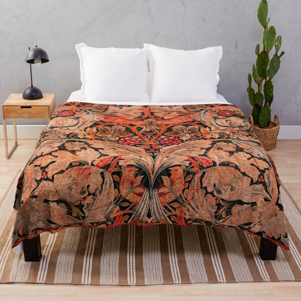 Item preview, BIRDS ON ACANTHUS LEAVES,ROSES ,VINE AND GRAPES IN RED, Art Nouveau Floral designed and sold by BulganLumini.