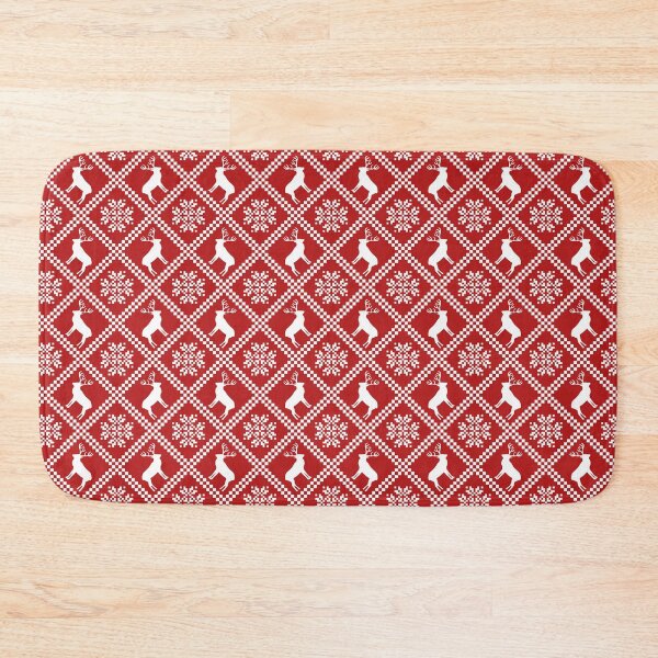 Item preview, Christmas reindeer pattern white on red designed and sold by Pattern-ify.
