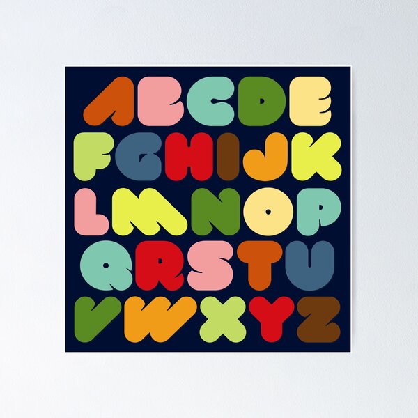 Item preview, ABC Alphabet Retro Bold Letters designed and sold by BluePlanet.