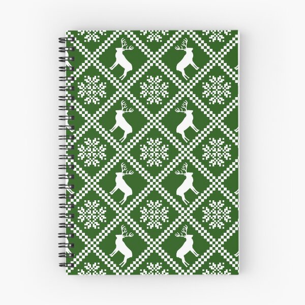 Item preview, Christmas reindeer pattern white on green designed and sold by Pattern-ify.