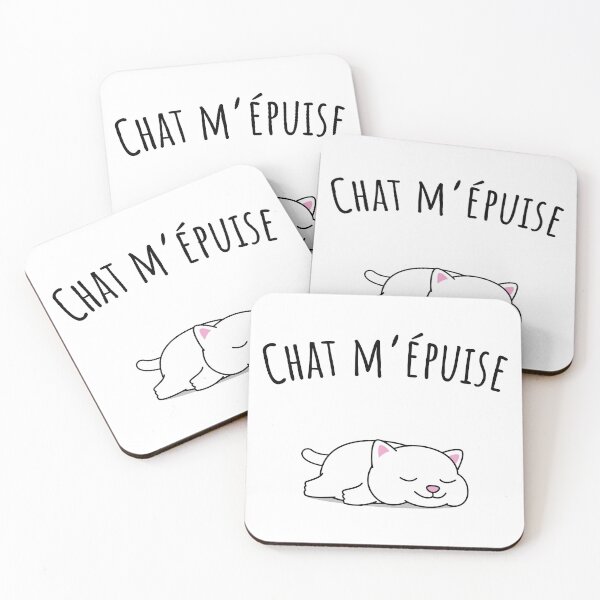 Item preview, cat exhausts me, humor puns cat designed and sold by Curlyhaire.