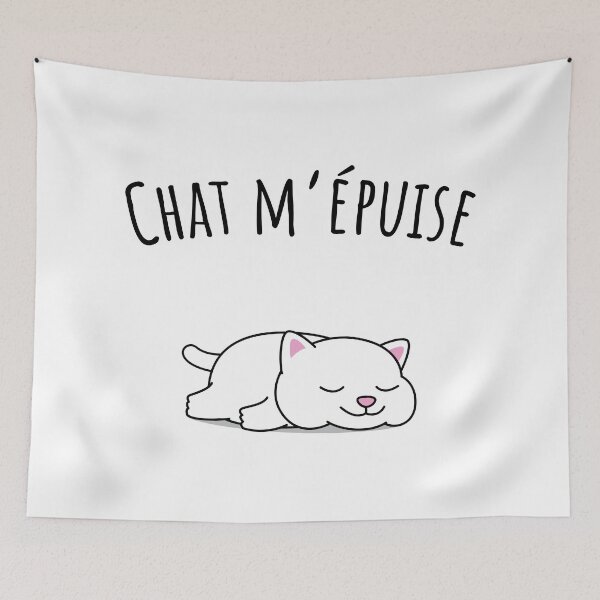 Item preview, cat exhausts me, humor puns cat designed and sold by Curlyhaire.